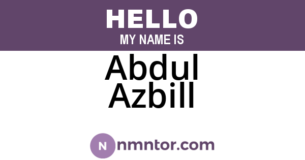 Abdul Azbill