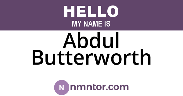 Abdul Butterworth