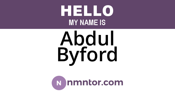 Abdul Byford