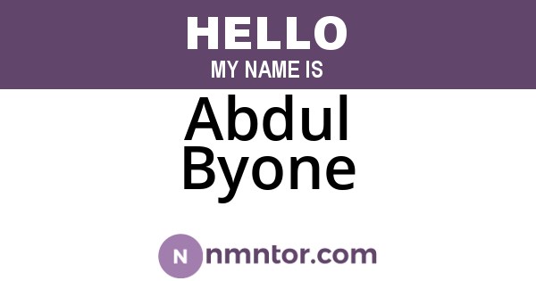 Abdul Byone