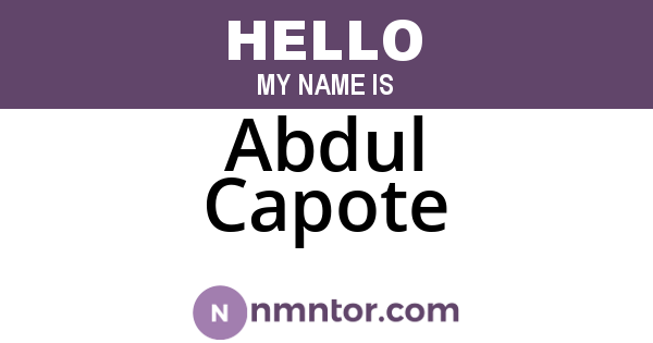 Abdul Capote