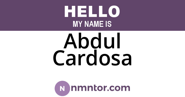 Abdul Cardosa