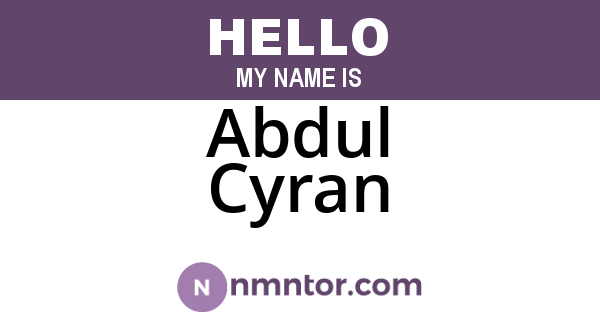 Abdul Cyran