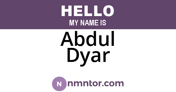 Abdul Dyar