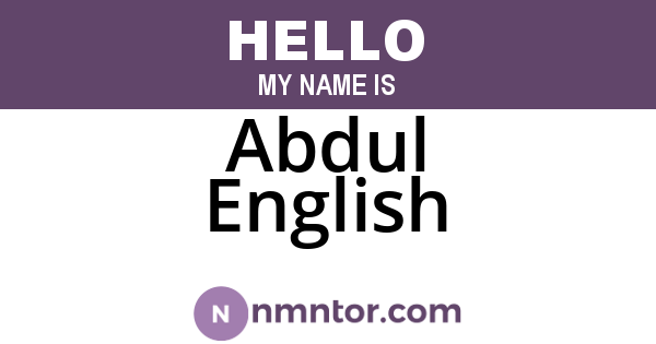 Abdul English