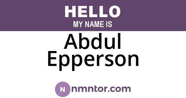 Abdul Epperson