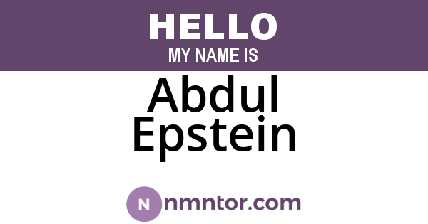 Abdul Epstein