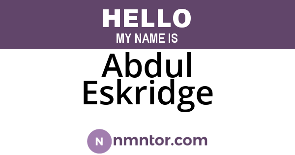 Abdul Eskridge