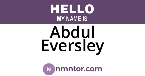 Abdul Eversley