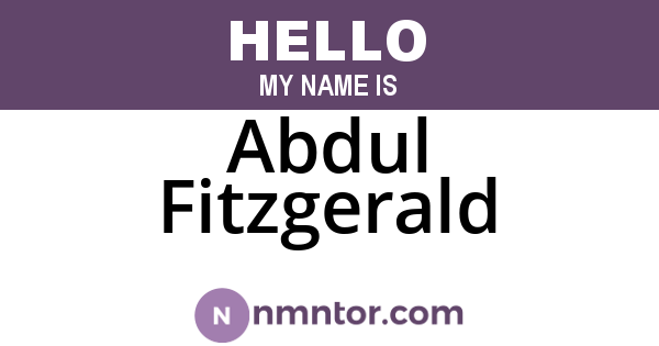 Abdul Fitzgerald