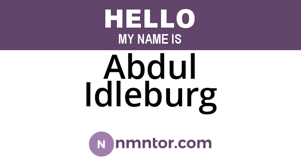 Abdul Idleburg