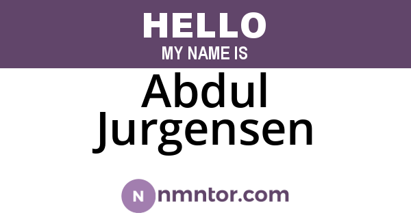 Abdul Jurgensen
