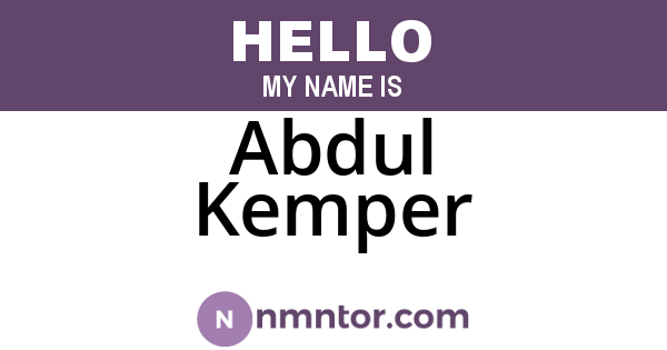 Abdul Kemper