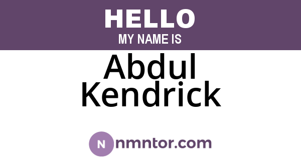 Abdul Kendrick
