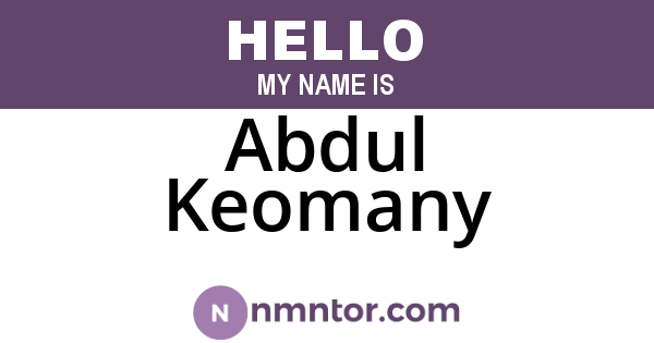 Abdul Keomany