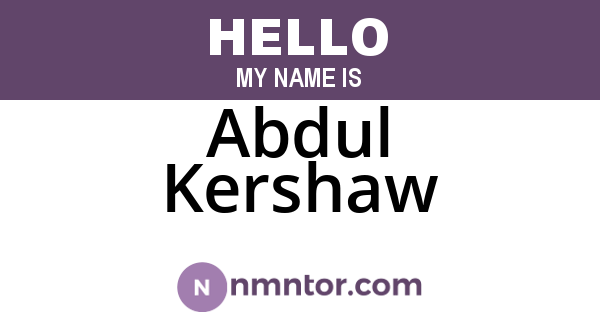 Abdul Kershaw