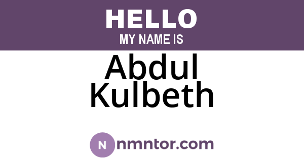Abdul Kulbeth