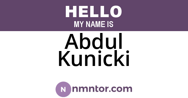 Abdul Kunicki