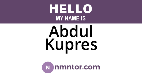 Abdul Kupres