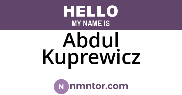 Abdul Kuprewicz