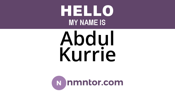 Abdul Kurrie