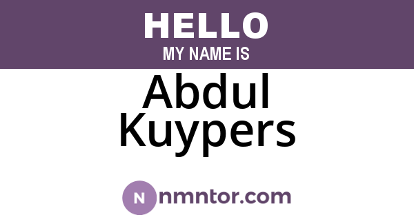 Abdul Kuypers