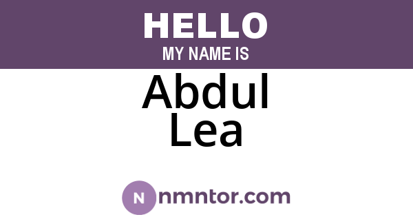 Abdul Lea