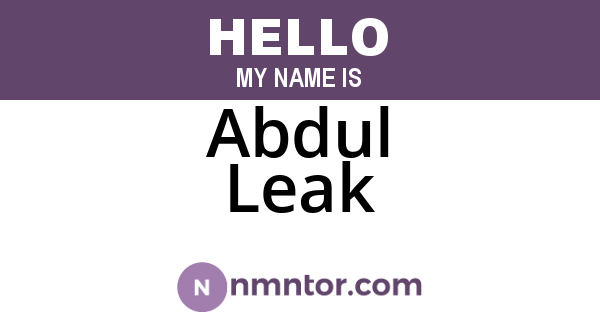 Abdul Leak
