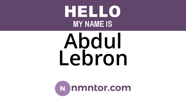 Abdul Lebron