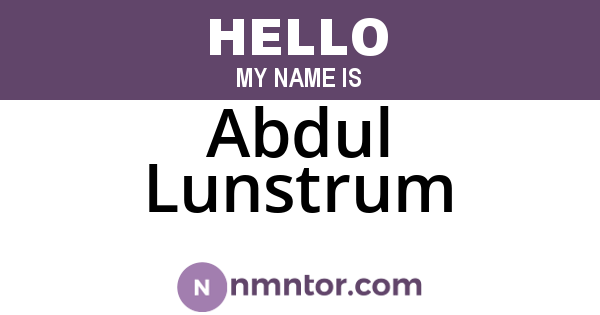 Abdul Lunstrum