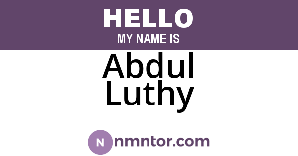 Abdul Luthy