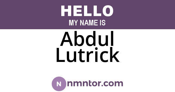 Abdul Lutrick