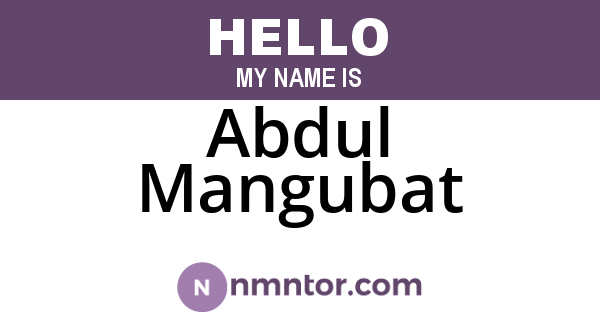 Abdul Mangubat