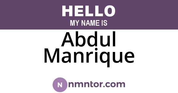 Abdul Manrique