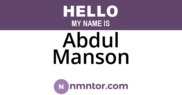 Abdul Manson