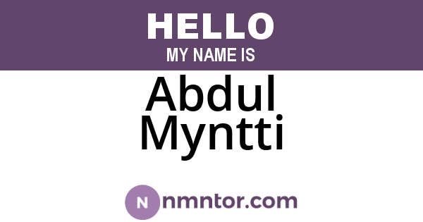 Abdul Myntti
