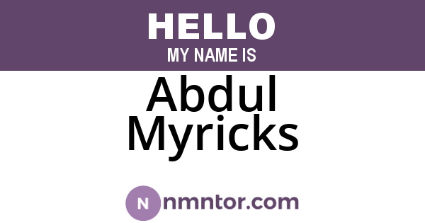 Abdul Myricks