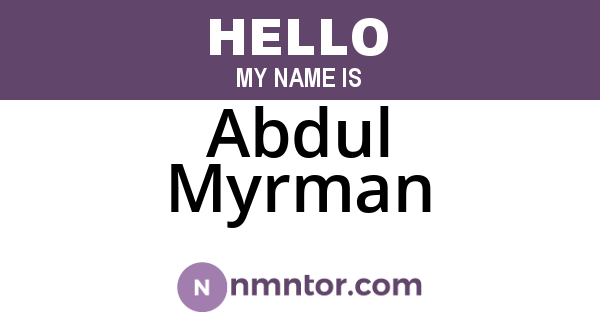 Abdul Myrman