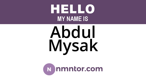 Abdul Mysak