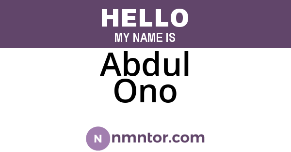 Abdul Ono
