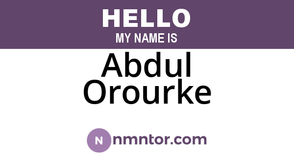 Abdul Orourke