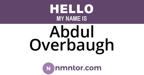 Abdul Overbaugh