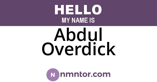 Abdul Overdick