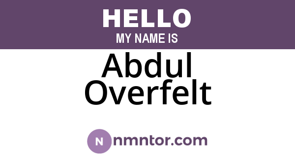 Abdul Overfelt