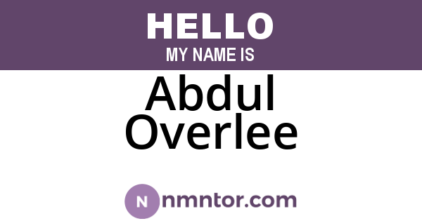 Abdul Overlee
