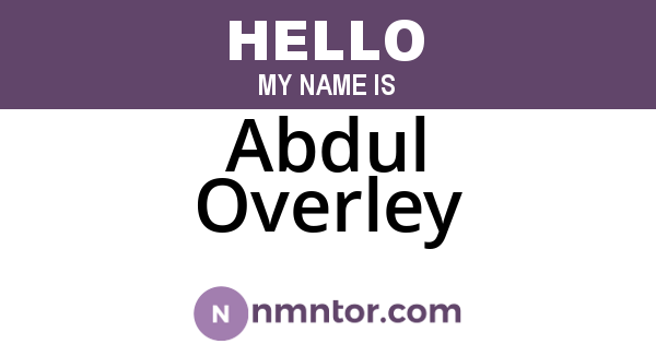 Abdul Overley