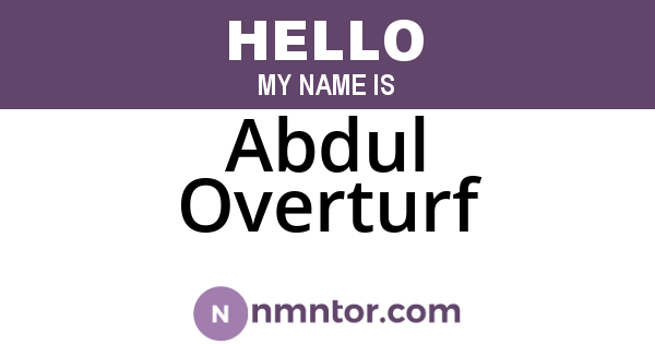 Abdul Overturf