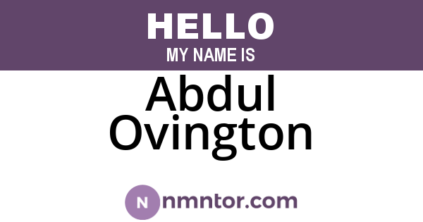 Abdul Ovington