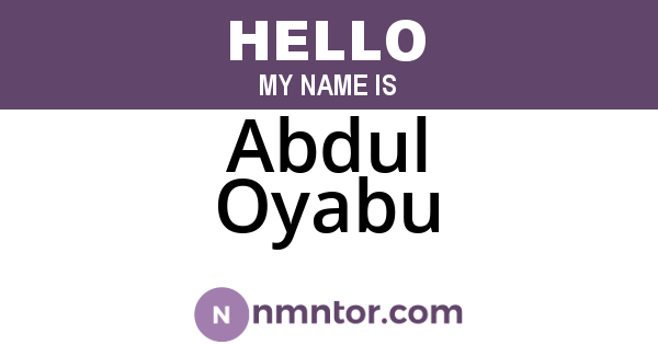 Abdul Oyabu