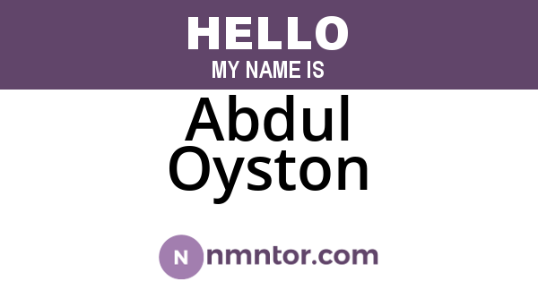 Abdul Oyston